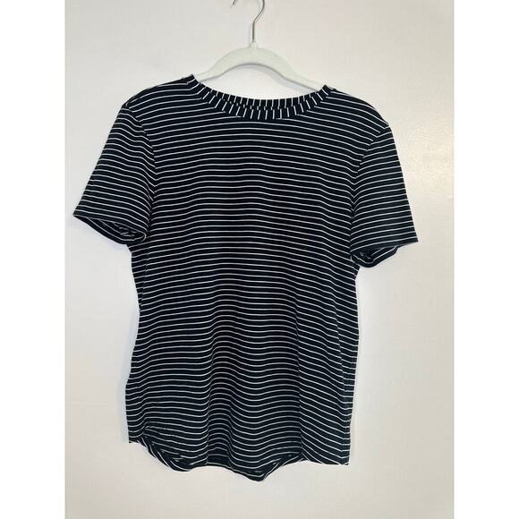 Lululemon Womens Short Sleeve Love Crew T-Shirt Parallel Stripe Black White 8 - Picture 2 of 6